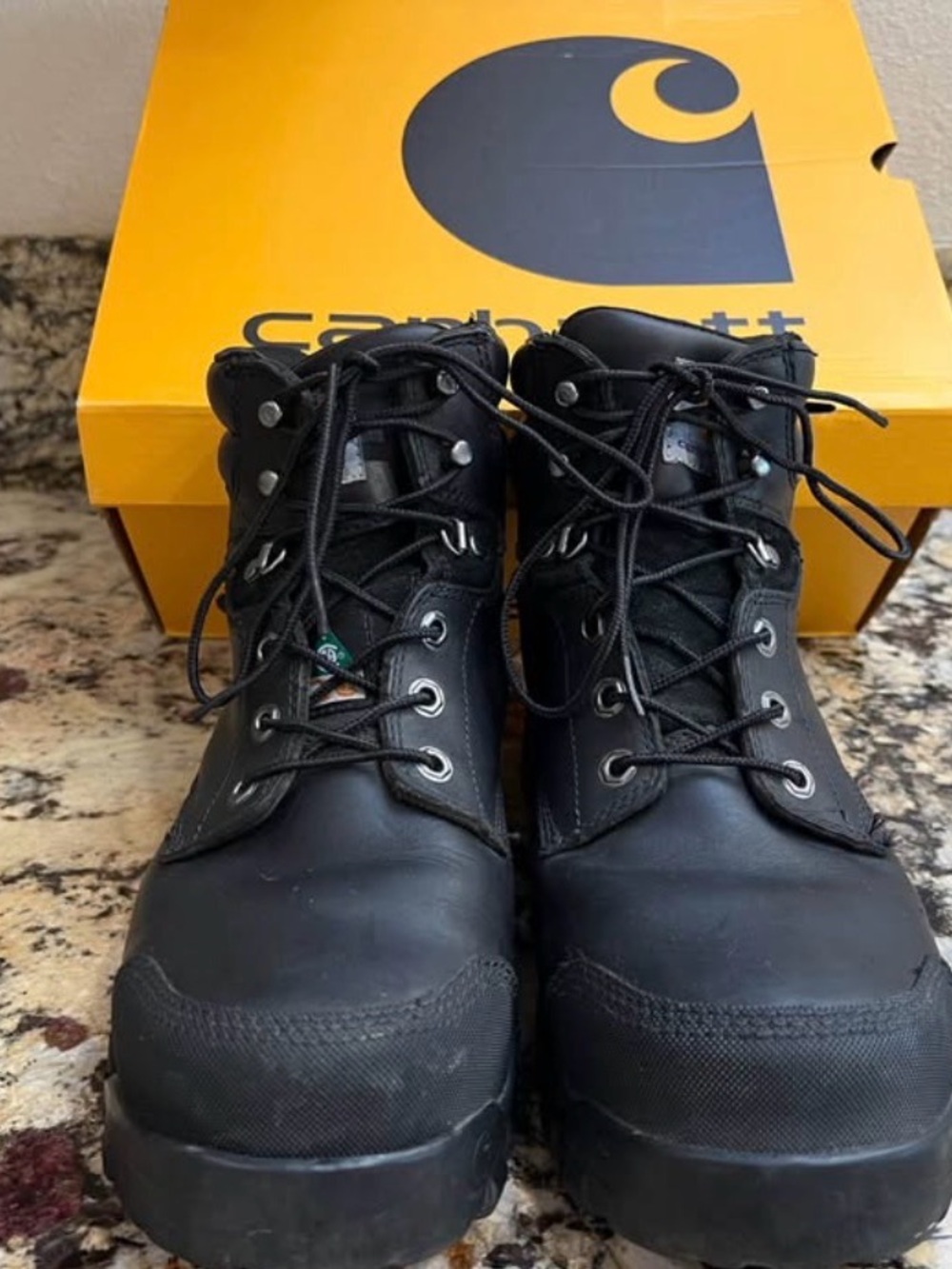 Carhartt Black Men's Steel-Toe Lace-Up Work Boots